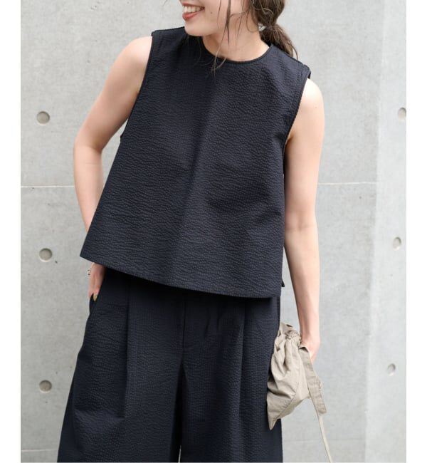 OUTDOOR PRODUCTS Usual Things「≪予約≫コットンサッカーノースリブラウス」|シャツ・ブラウス|