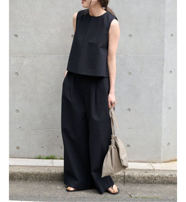 OUTDOOR PRODUCTS Usual Things「≪予約≫コットンサッカーノースリブラウス」|シャツ・ブラウス|