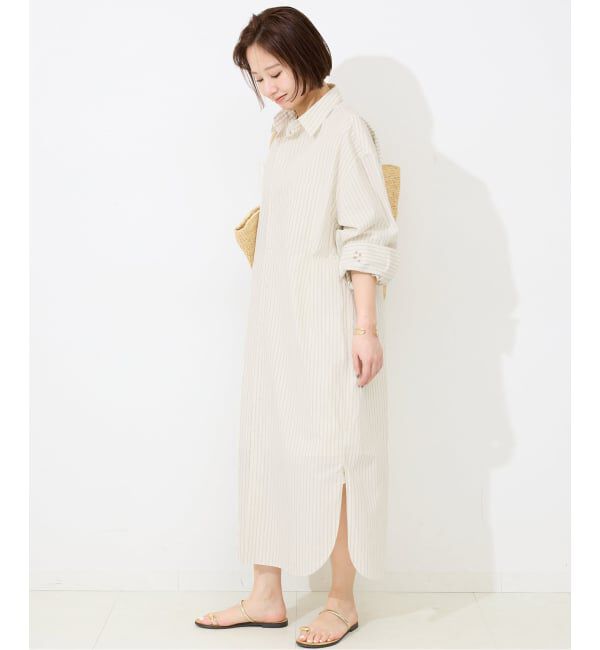 SLOBE IENA「ファインブロードEXロングシャツワンピース」|ワンピース|