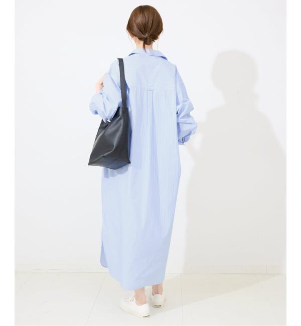 SLOBE IENA「ファインブロードEXロングシャツワンピース」|ワンピース|