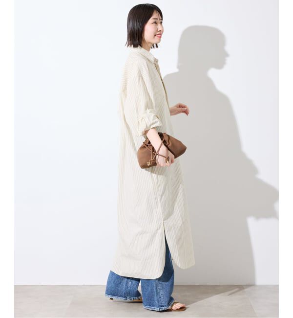 SLOBE IENA「ファインブロードEXロングシャツワンピース」|ワンピース|