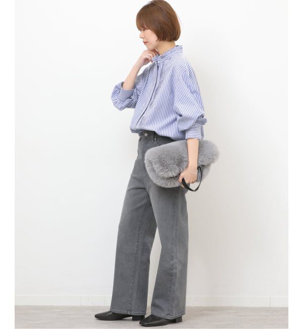 JOURNAL STANDARD relume「《WEB限定追加》フリルネックドビーストライプシャツ」|シャツ・ブラウス|
