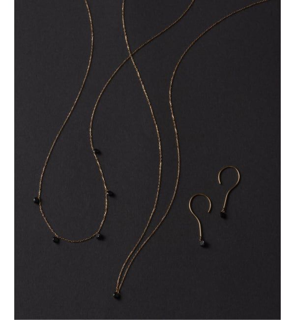 Lilas by Spick&Span「ブラックホールダイヤ1pフックピアス K18（両耳）」|ピアス|