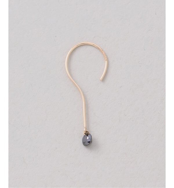 Lilas by Spick&Span「ブラックホールダイヤ1pフックピアス K18（両耳）」|ピアス|