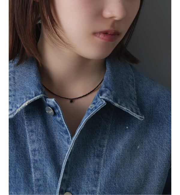 Lilas by Spick&Span「スクエアモチーフオニキスネックレス K10」|ネックレス|