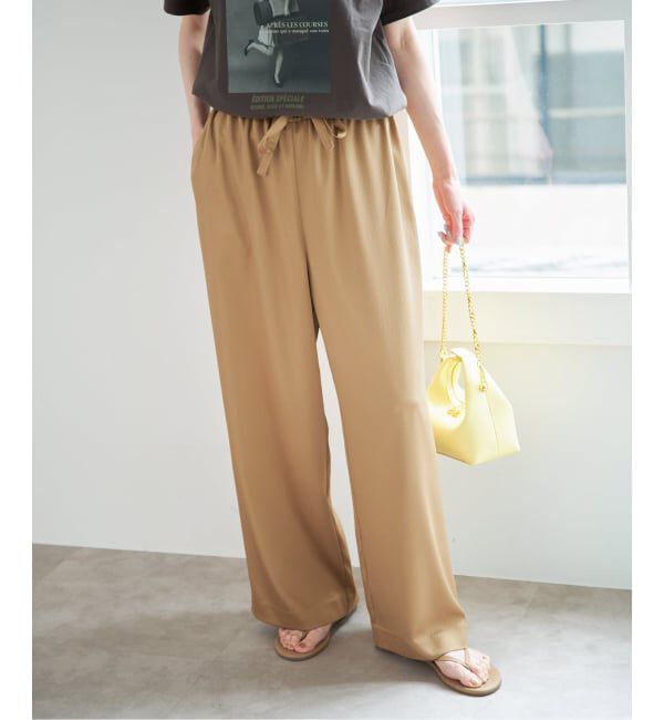 U by SPICK&SPAN「《予約》ルーズストレートイージーパンツ」|スラックス|