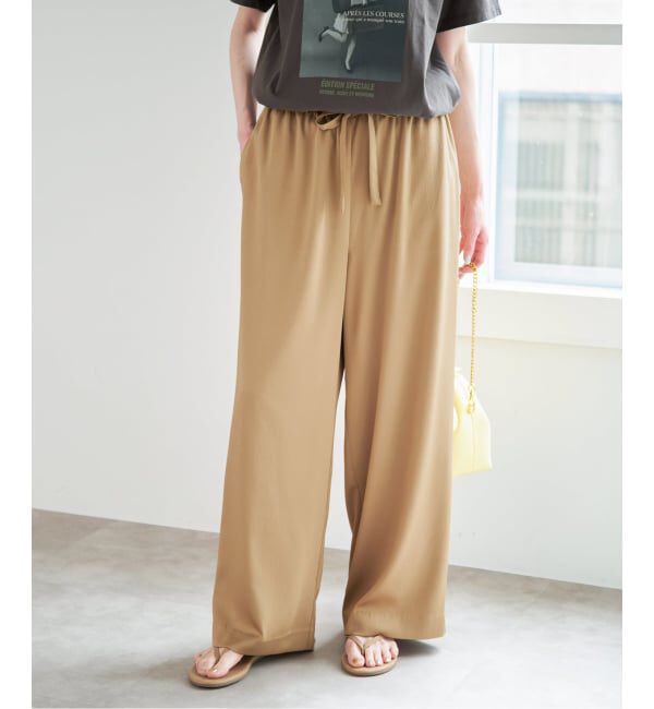 U by SPICK&SPAN「《予約》ルーズストレートイージーパンツ」|スラックス|キャメル