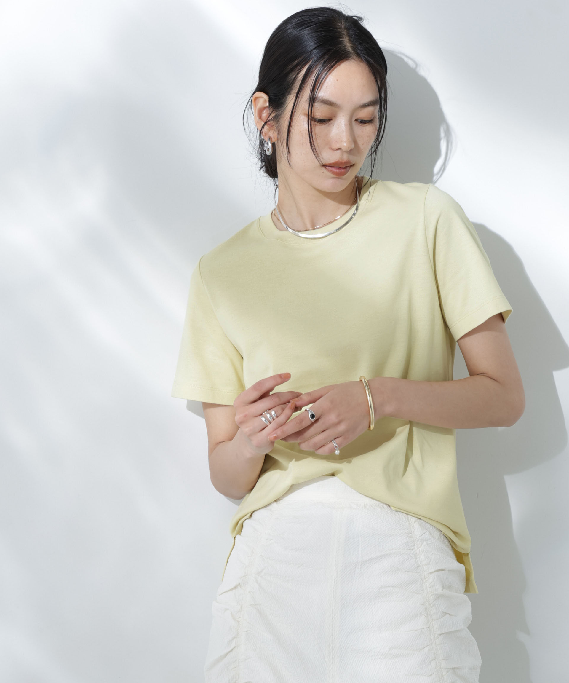 nano･universe「Anti Soaked(R) 汗染み防止カラフルクルーTシャツ」|Tシャツ・カットソー|