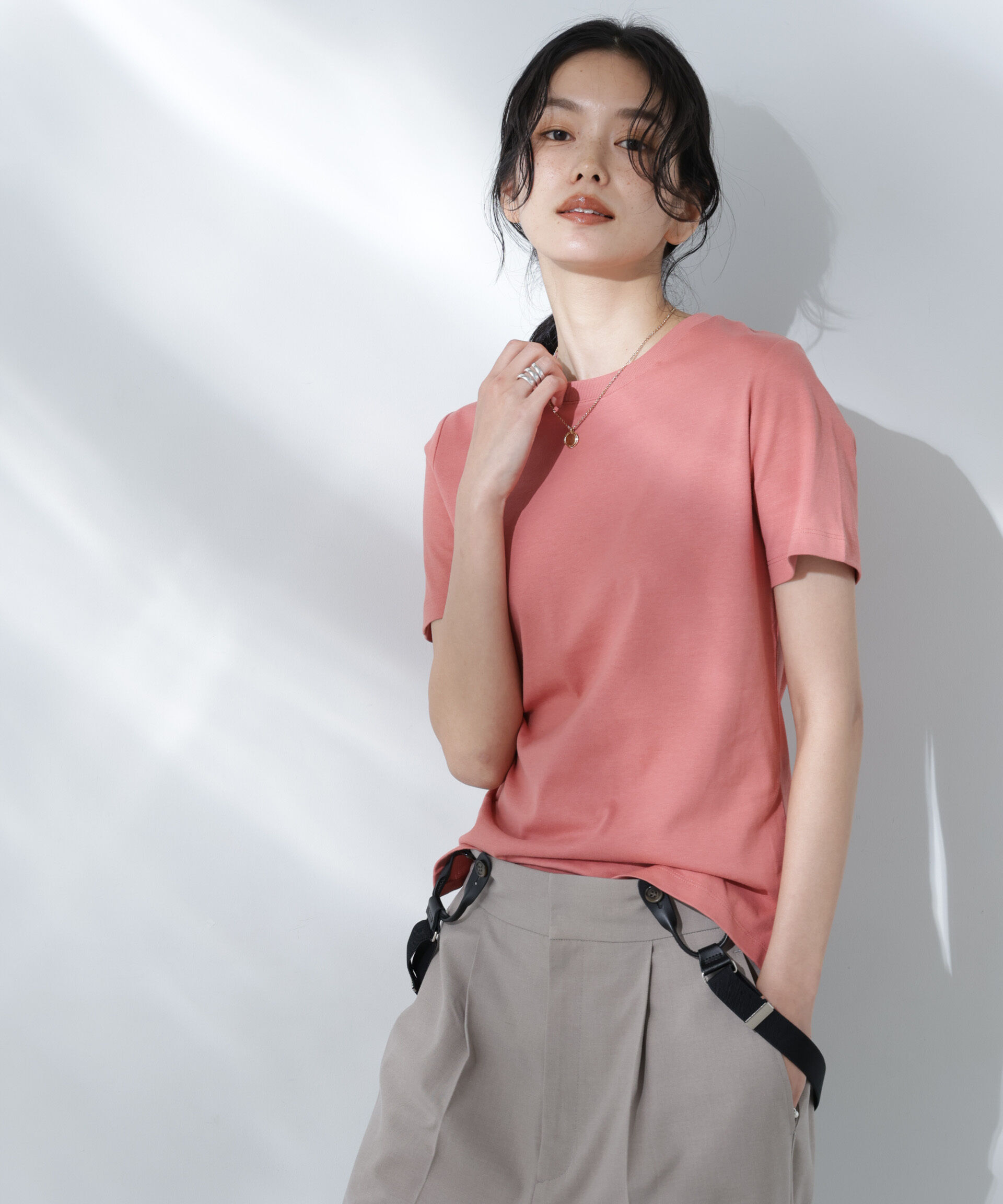 nano･universe「Anti Soaked(R) 汗染み防止カラフルクルーTシャツ」|Tシャツ・カットソー|