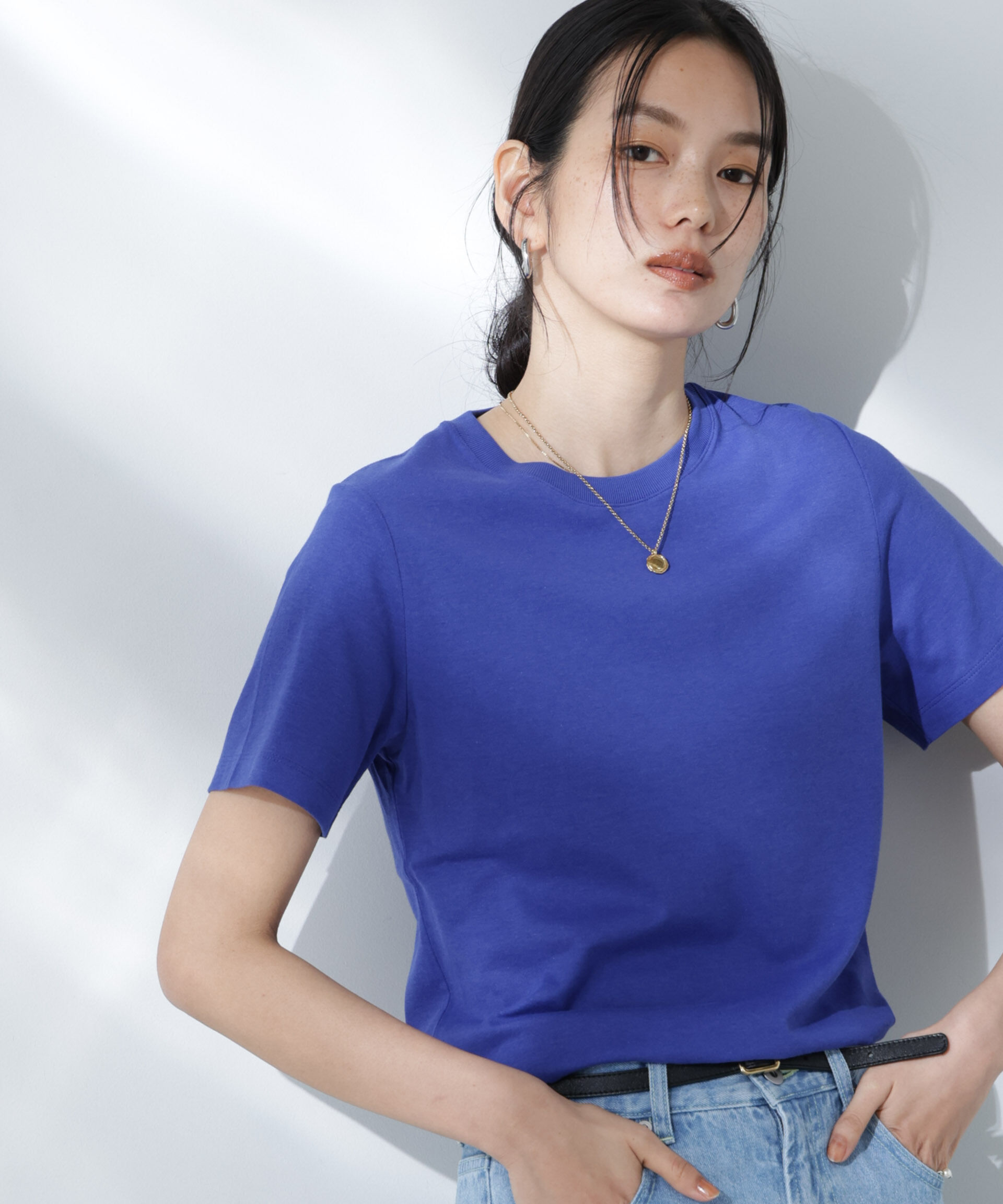 nano･universe「Anti Soaked(R) 汗染み防止カラフルクルーTシャツ」|Tシャツ・カットソー|