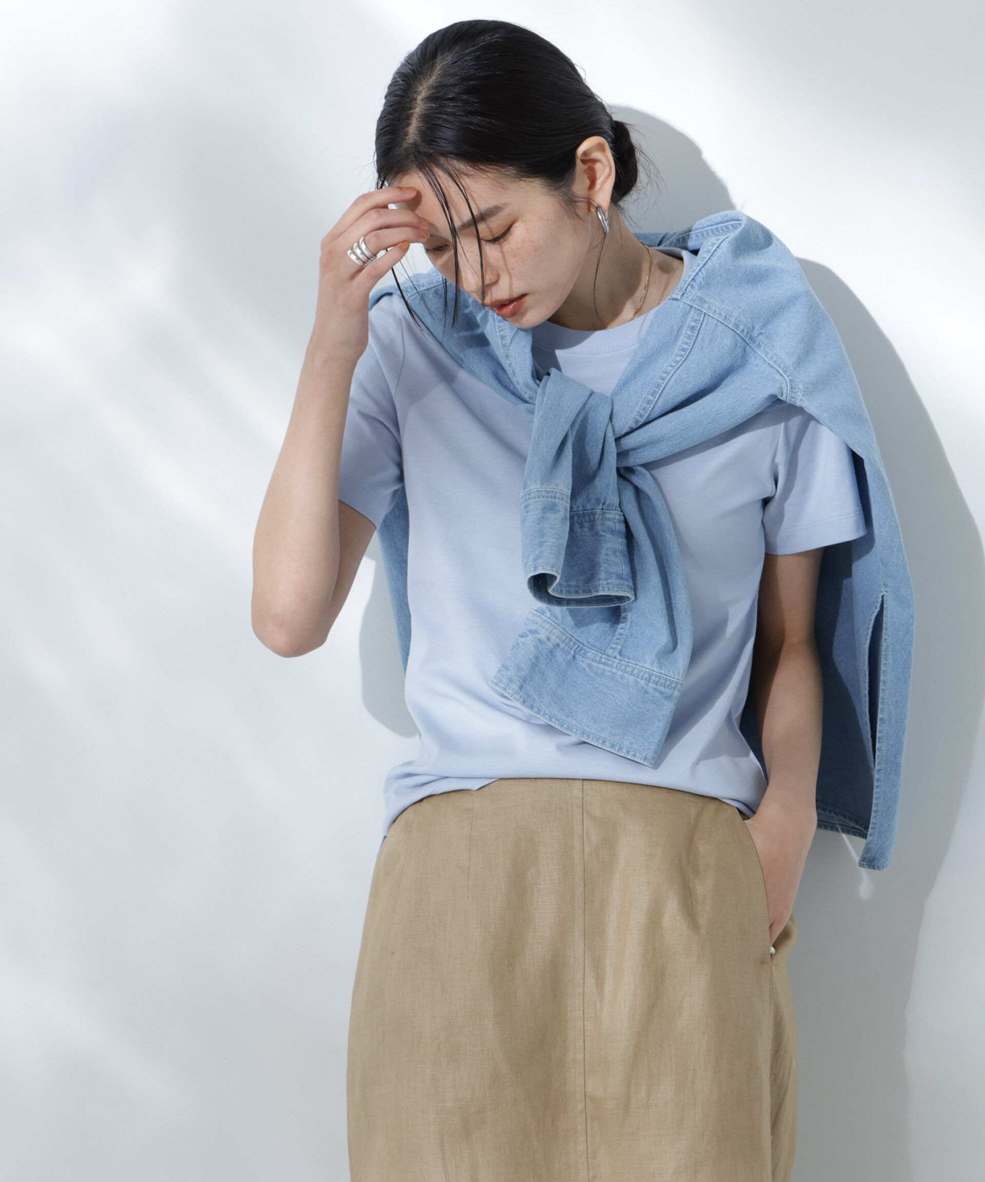 nano･universe「Anti Soaked(R) 汗染み防止カラフルクルーTシャツ」|Tシャツ・カットソー|