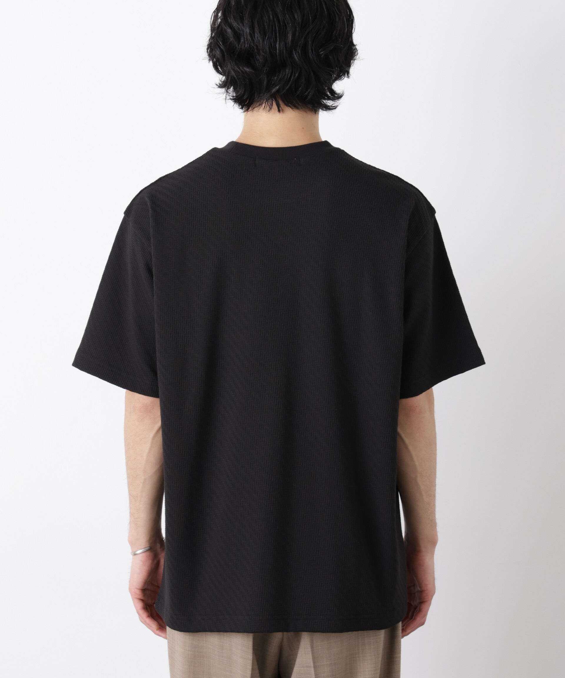 nano･universe「リンクスジャガードスリーブTシャツ」|Tシャツ・カットソー|
