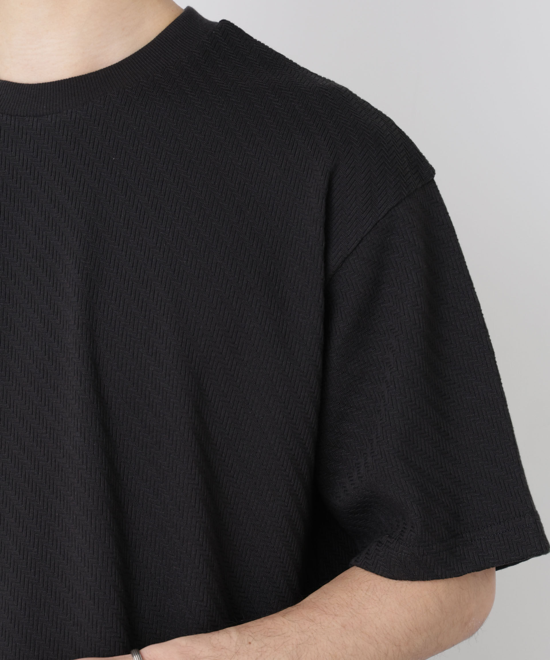 nano･universe「リンクスジャガードスリーブTシャツ」|Tシャツ・カットソー|
