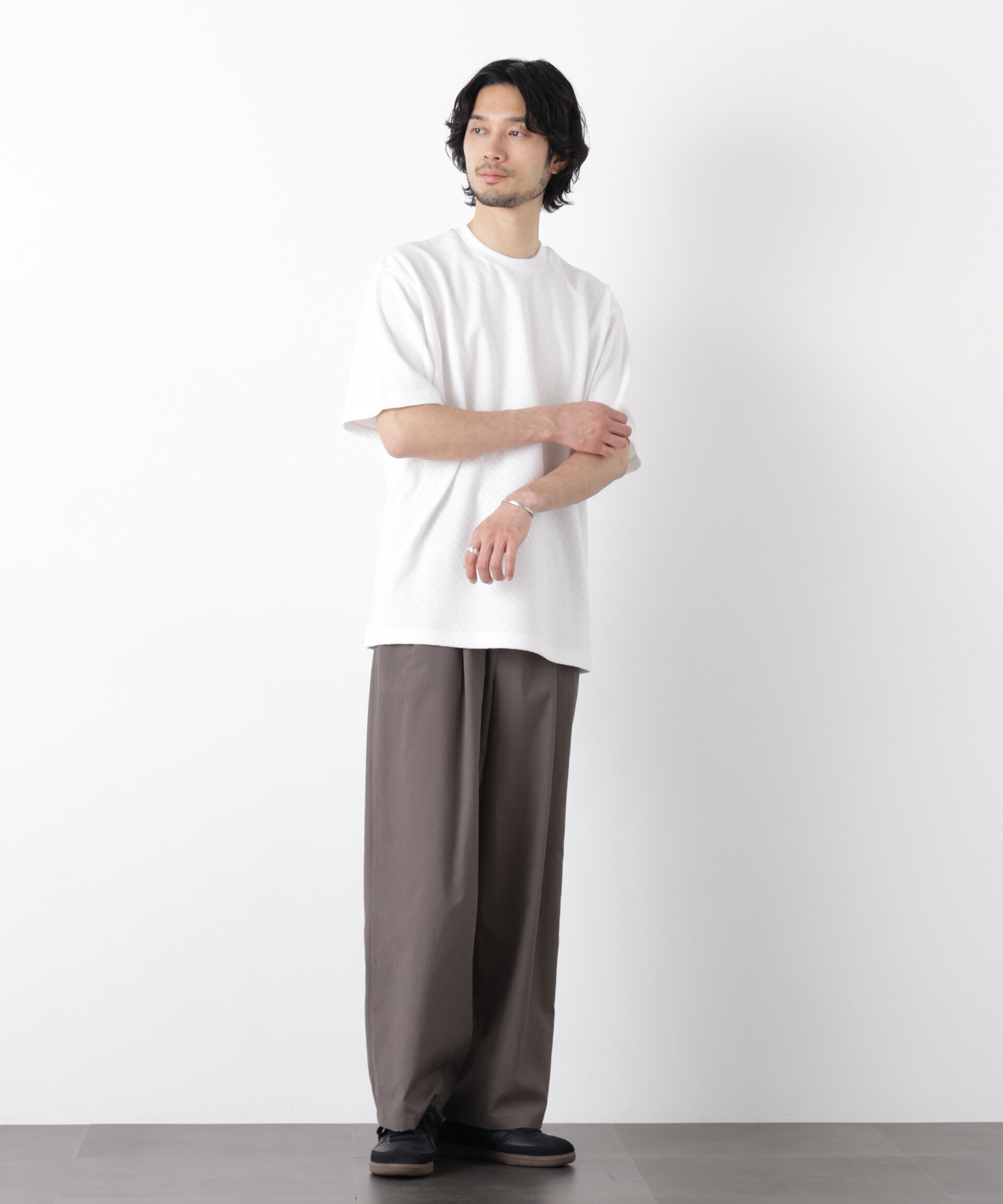 nano･universe「リンクスジャガードスリーブTシャツ」|Tシャツ・カットソー|