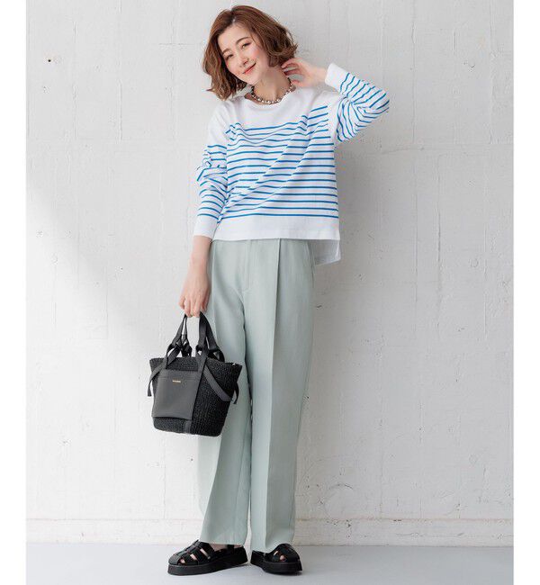 23区「【Oggi4月号掲載/洗える】ハイカウントライトクロス クロップド パンツ」|その他|