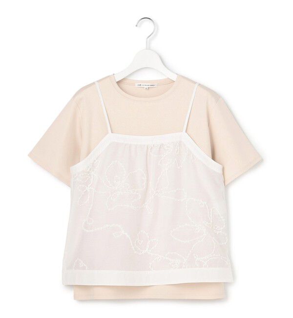 23区「シアーエンブロイダリー キャミソール コンビ Tシャツ」|Tシャツ・カットソー|