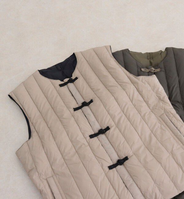 fredy emue「【TAION/タイオン】REVERSIBLE CHINA BUTTON INNER DOWN VEST」|ベスト・ジレ|ベージュ