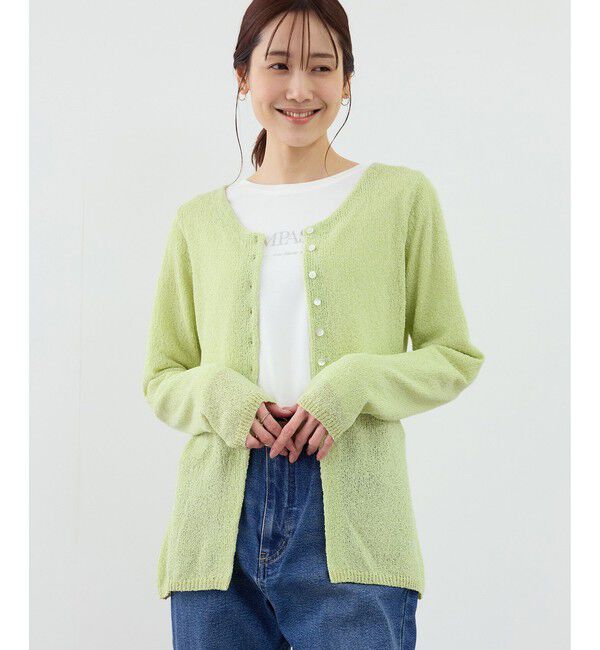 Rope&rsquo;Picnic「【WEB限定】多ボタンミドル丈シアーカーディガン」|カーディガン|
