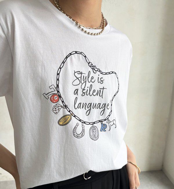 「【WEB限定】刺繍&times;プリントチャームイラストTEE」|Tシャツ・カットソー|