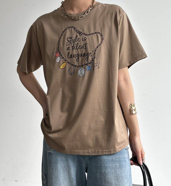  「【WEB限定】刺繍&times;プリントチャームイラストTEE」|Tシャツ・カットソー|