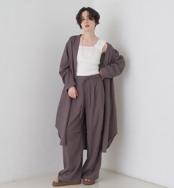 Rouge vif「【セットアップ対応】リネンロングトッパー/シャツ/カーディガン/羽織【予約】」|シャツ・ブラウス|