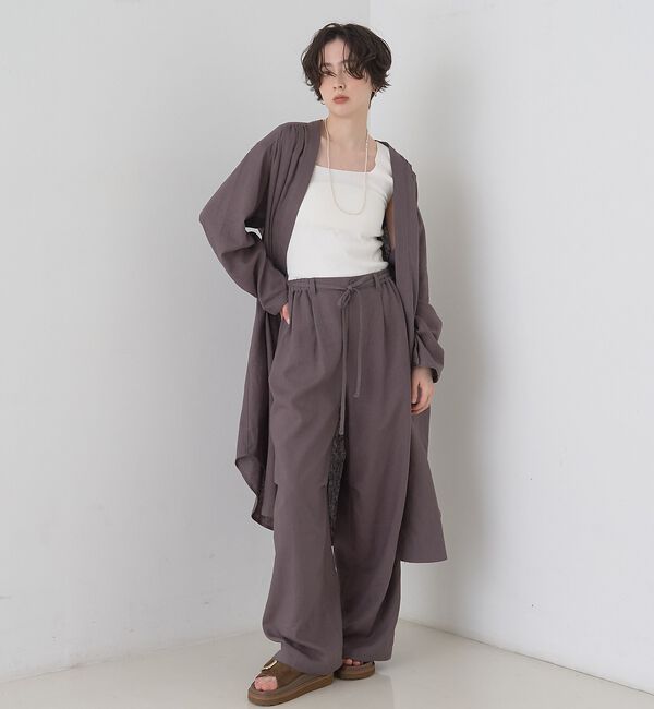 Rouge vif「【セットアップ対応】リネンロングトッパー/シャツ/カーディガン/羽織【予約】」|シャツ・ブラウス|