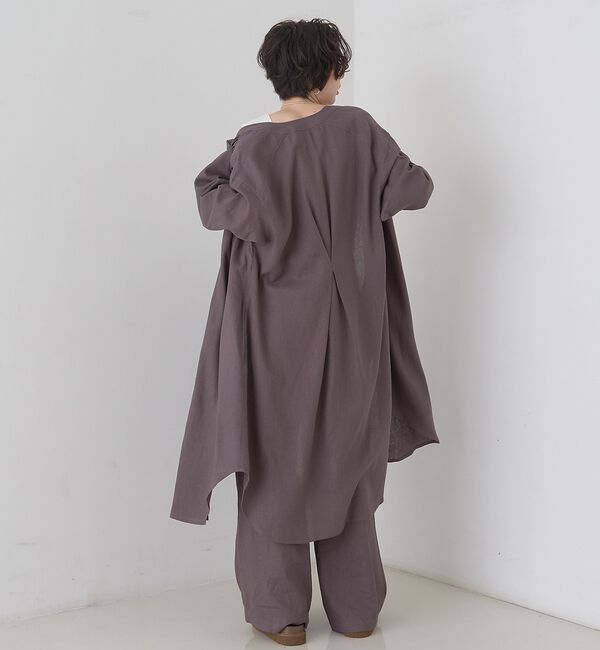 Rouge vif「【セットアップ対応】リネンロングトッパー/シャツ/カーディガン/羽織【予約】」|シャツ・ブラウス|