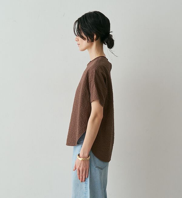 qualite「【セットアップ対応】シアーギンガムブラウス【予約】」|シャツ・ブラウス|
