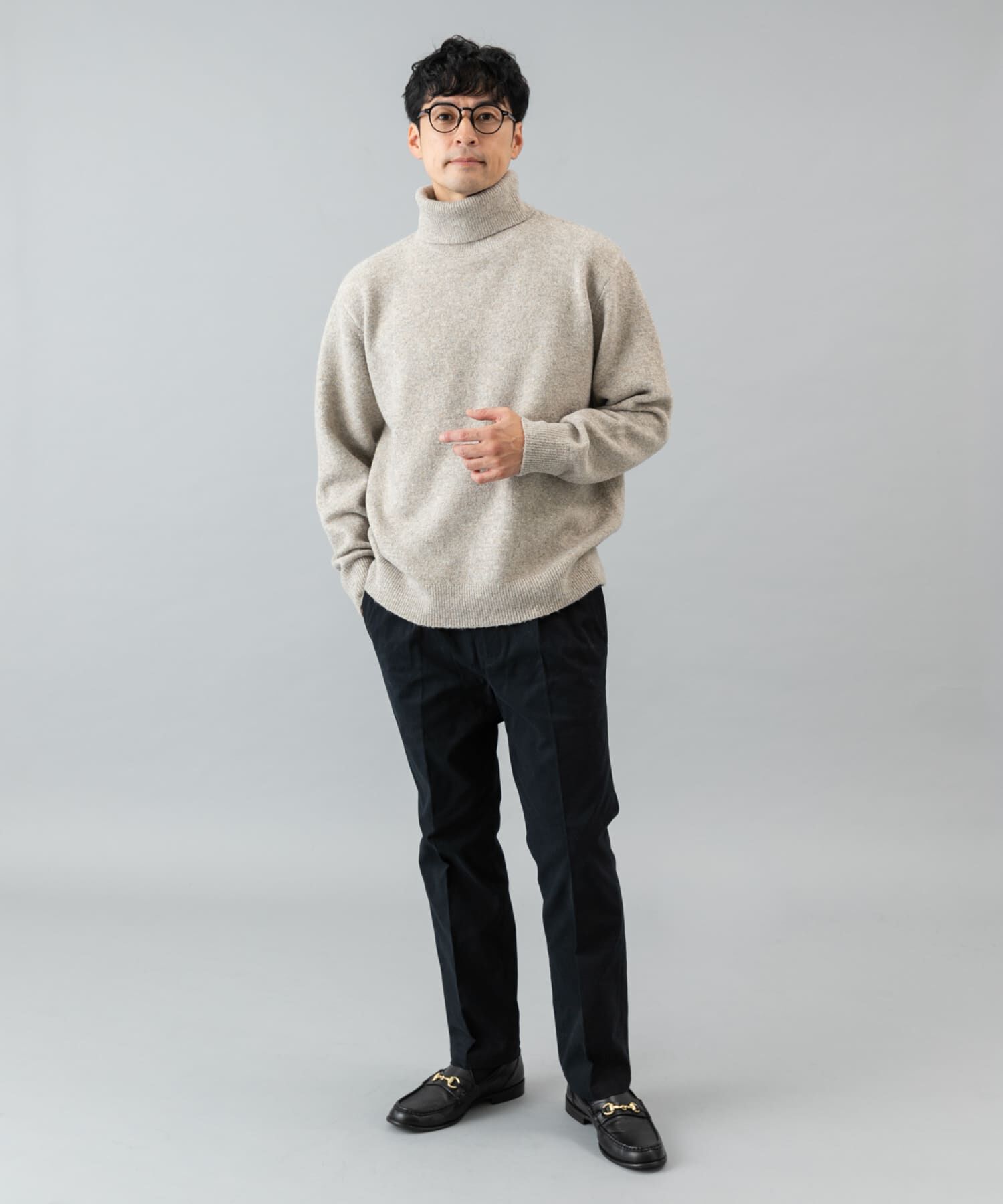 URBAN RESEARCH ROSSO「ブークレストレッチタートルニット」|ニット・セーター|