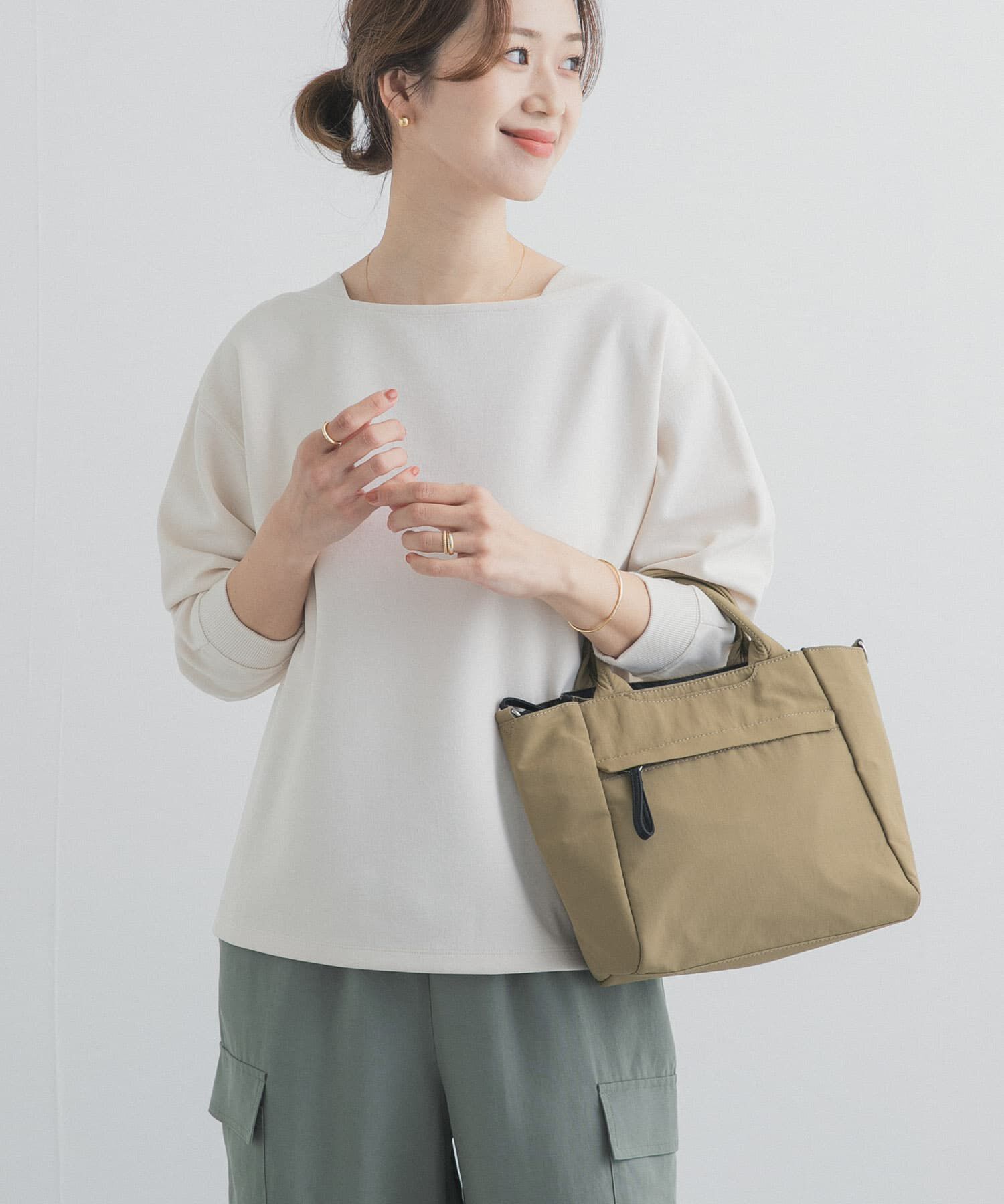 URBAN RESEARCH DOORS「強撚ダンボールボートネックプルオーバー」|Tシャツ・カットソー|
