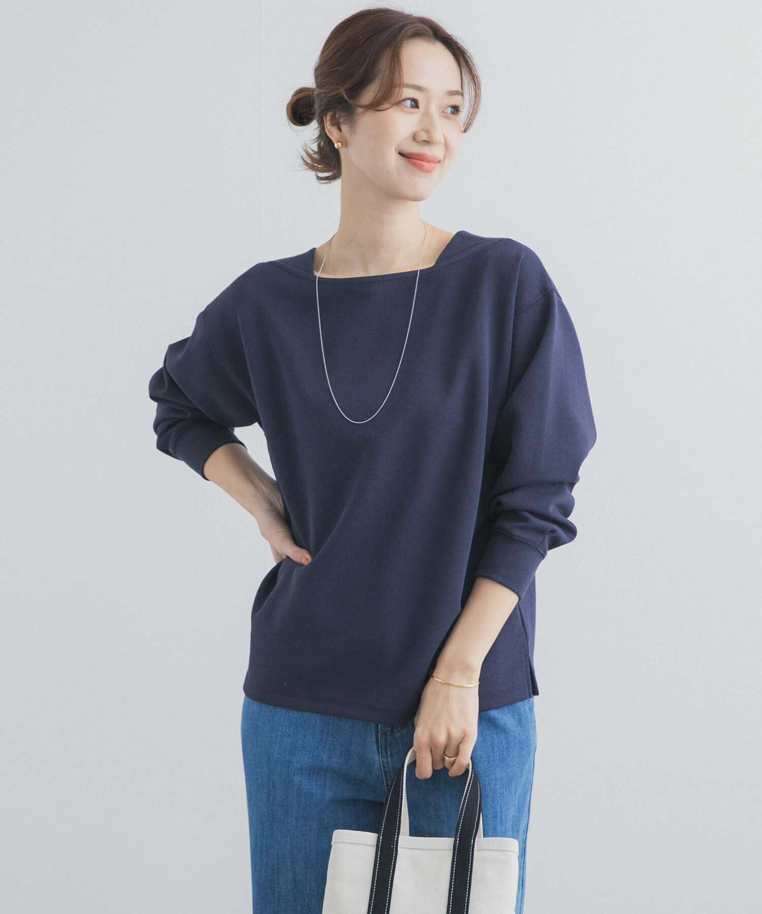 URBAN RESEARCH DOORS「強撚ダンボールボートネックプルオーバー」|Tシャツ・カットソー|