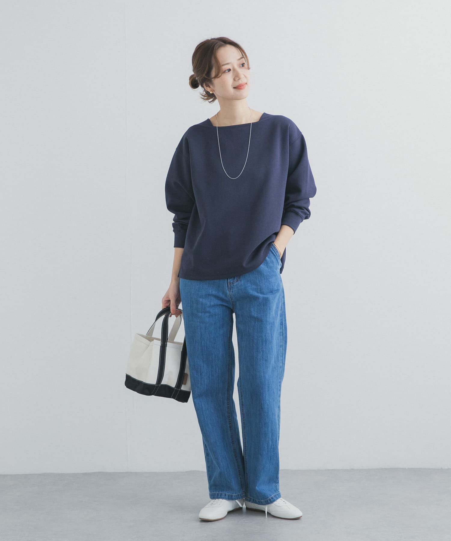 URBAN RESEARCH DOORS「強撚ダンボールボートネックプルオーバー」|Tシャツ・カットソー|