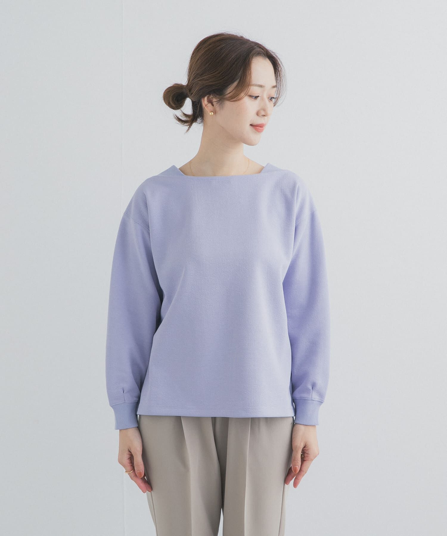 URBAN RESEARCH DOORS「強撚ダンボールボートネックプルオーバー」|Tシャツ・カットソー|