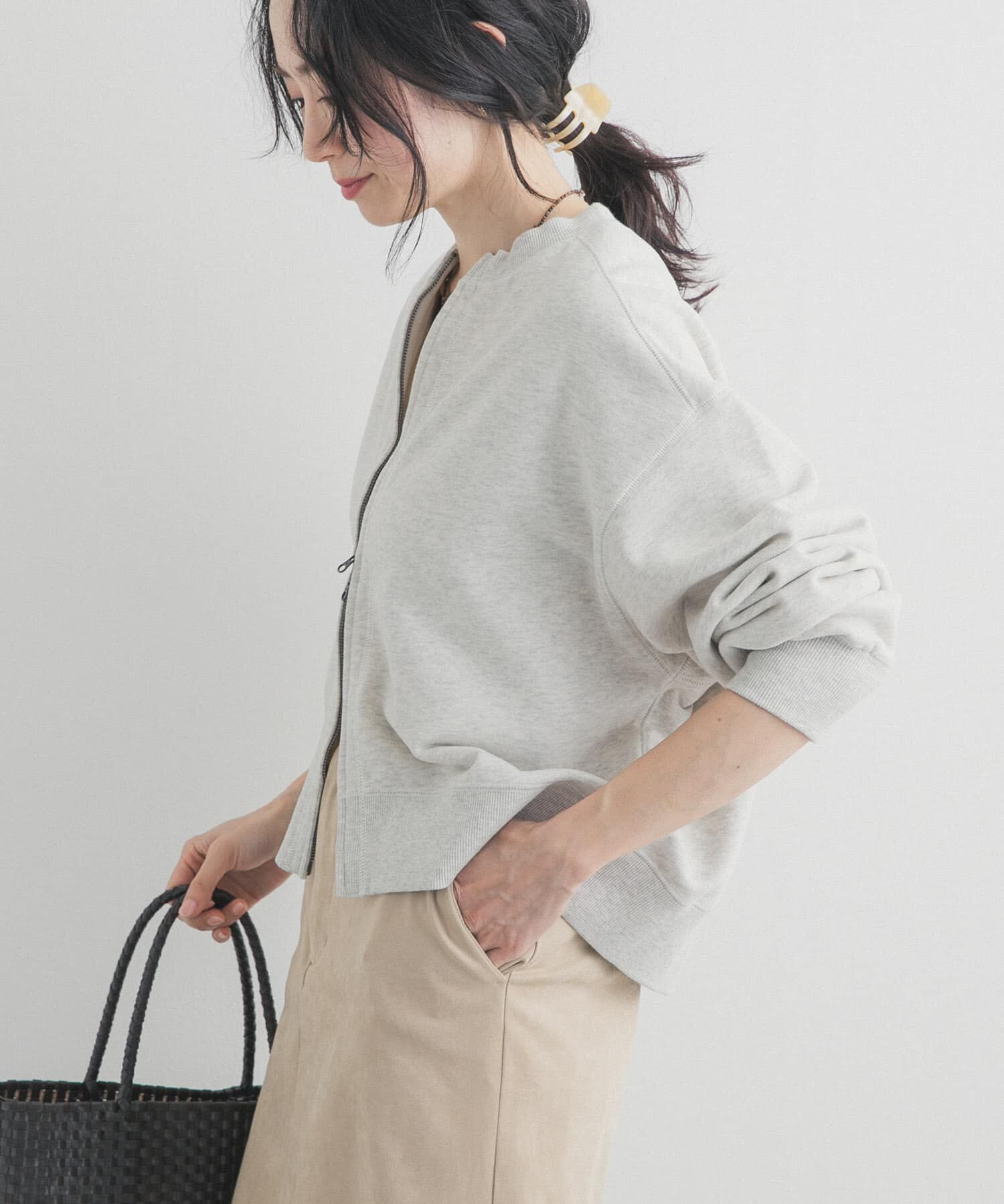 URBAN RESEARCH DOORS「『WEB/一部店舗限定カラー』コットンスウェットジップカーディガン」|カーディガン|