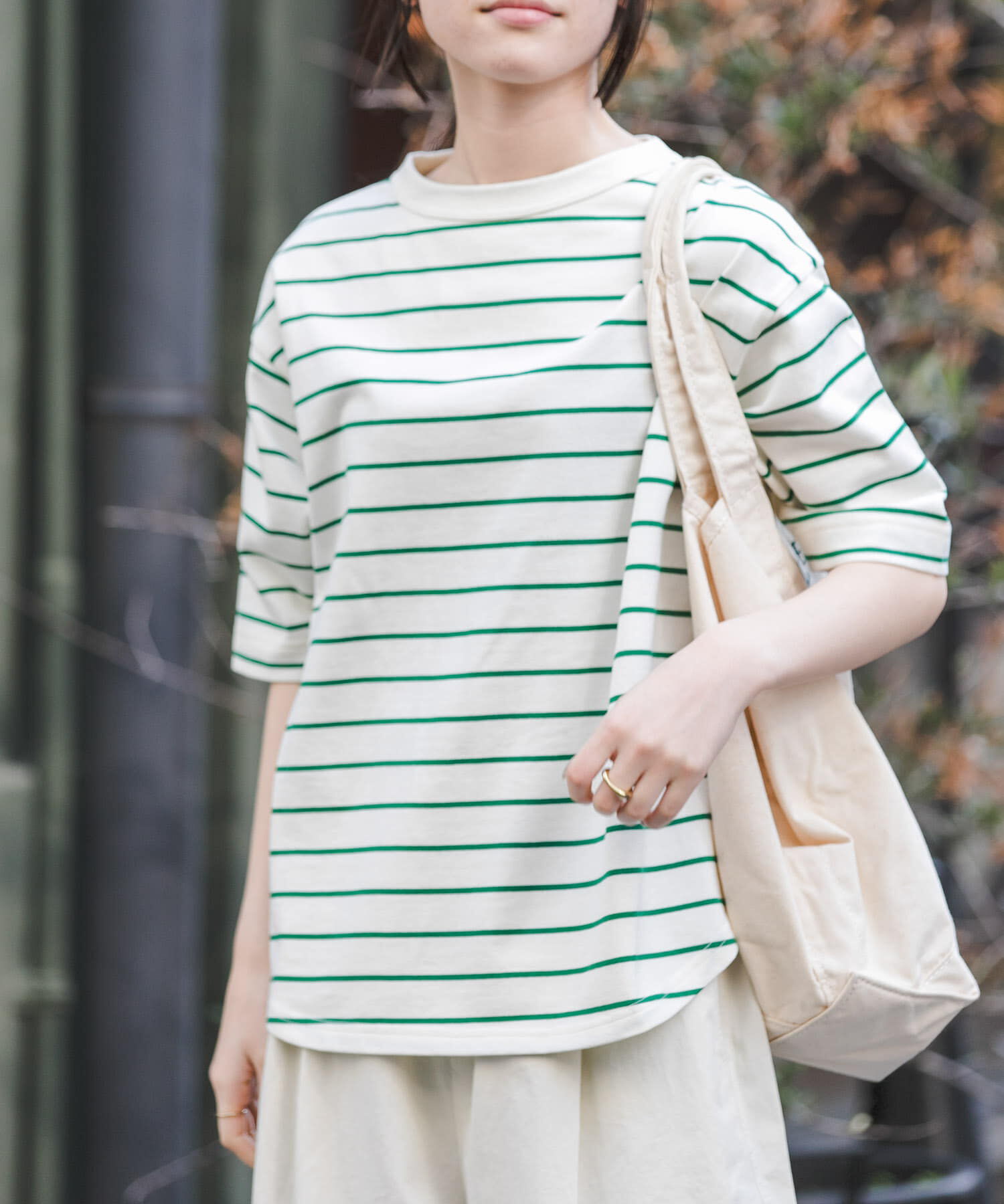 URBAN RESEARCH DOORS「FORK&SPOON　ボトルネックショートスリーブTシャツ」|Tシャツ・カットソー|