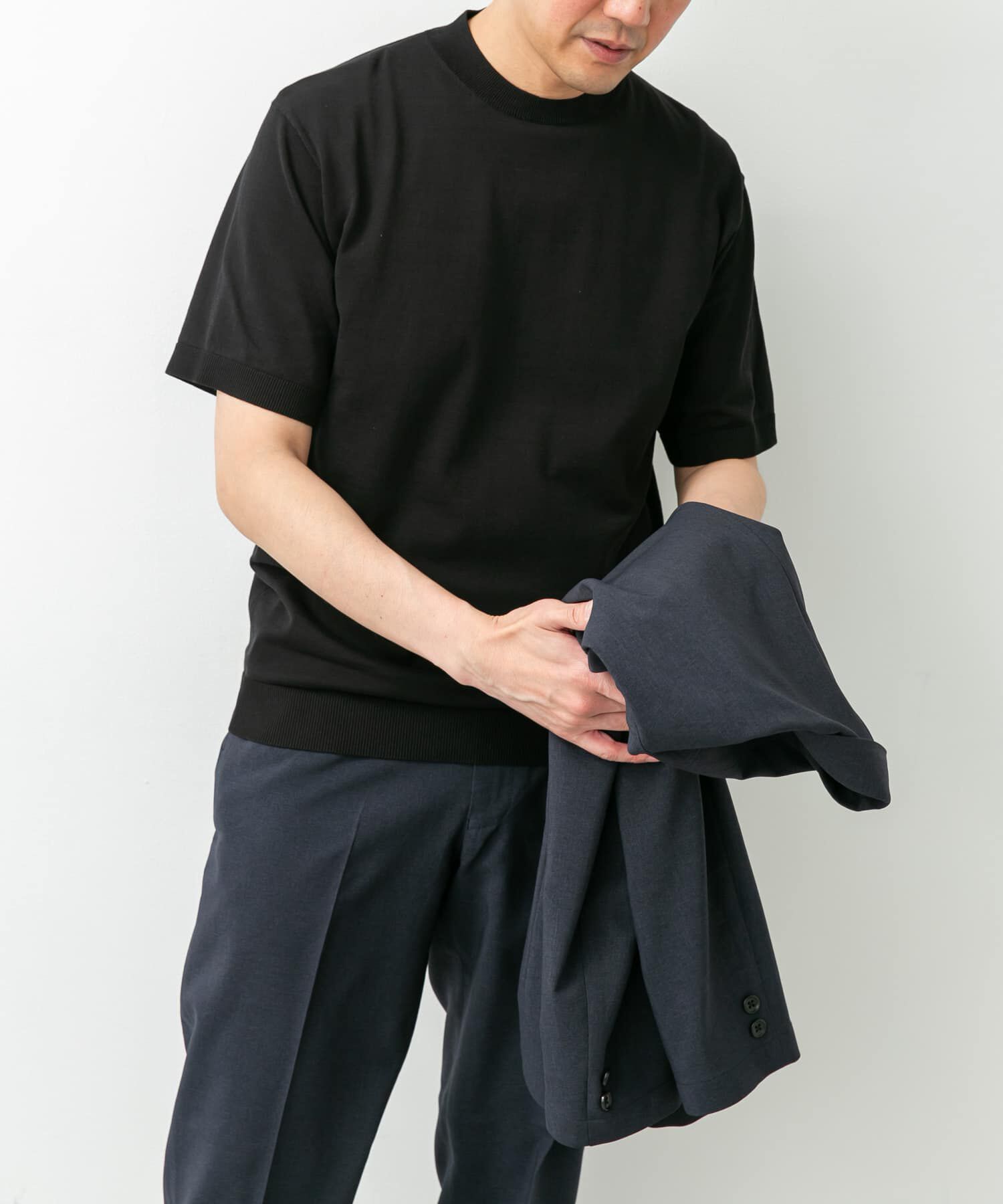 URBAN RESEARCH DOORS「LIFE STYLE TAILOR　ハイゲージクルーネック半袖ニット」|シャツ・ブラウス|