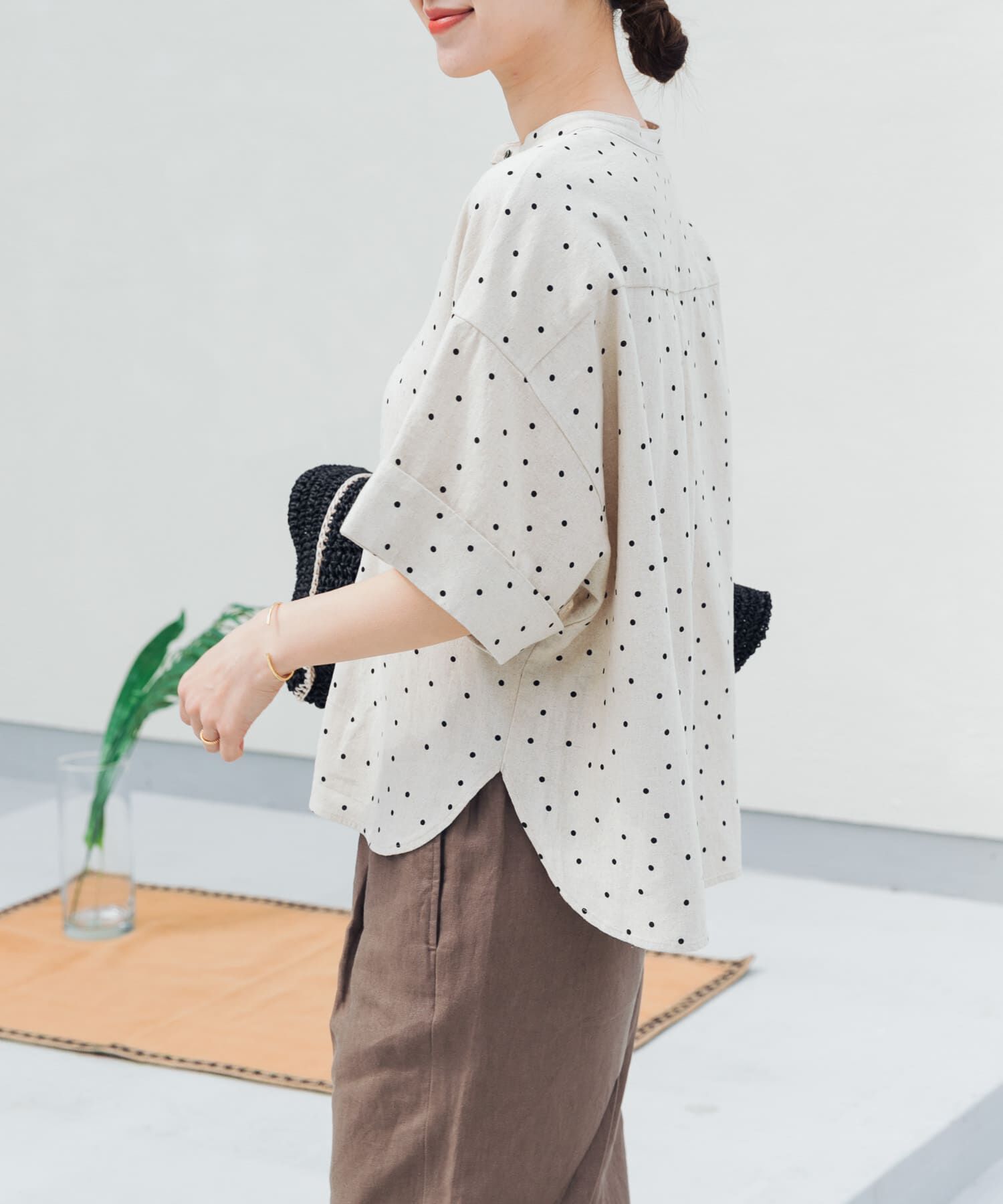 URBAN RESEARCH DOORS「リネンリヨセルドットドルマンシャツ」|シャツ・ブラウス|