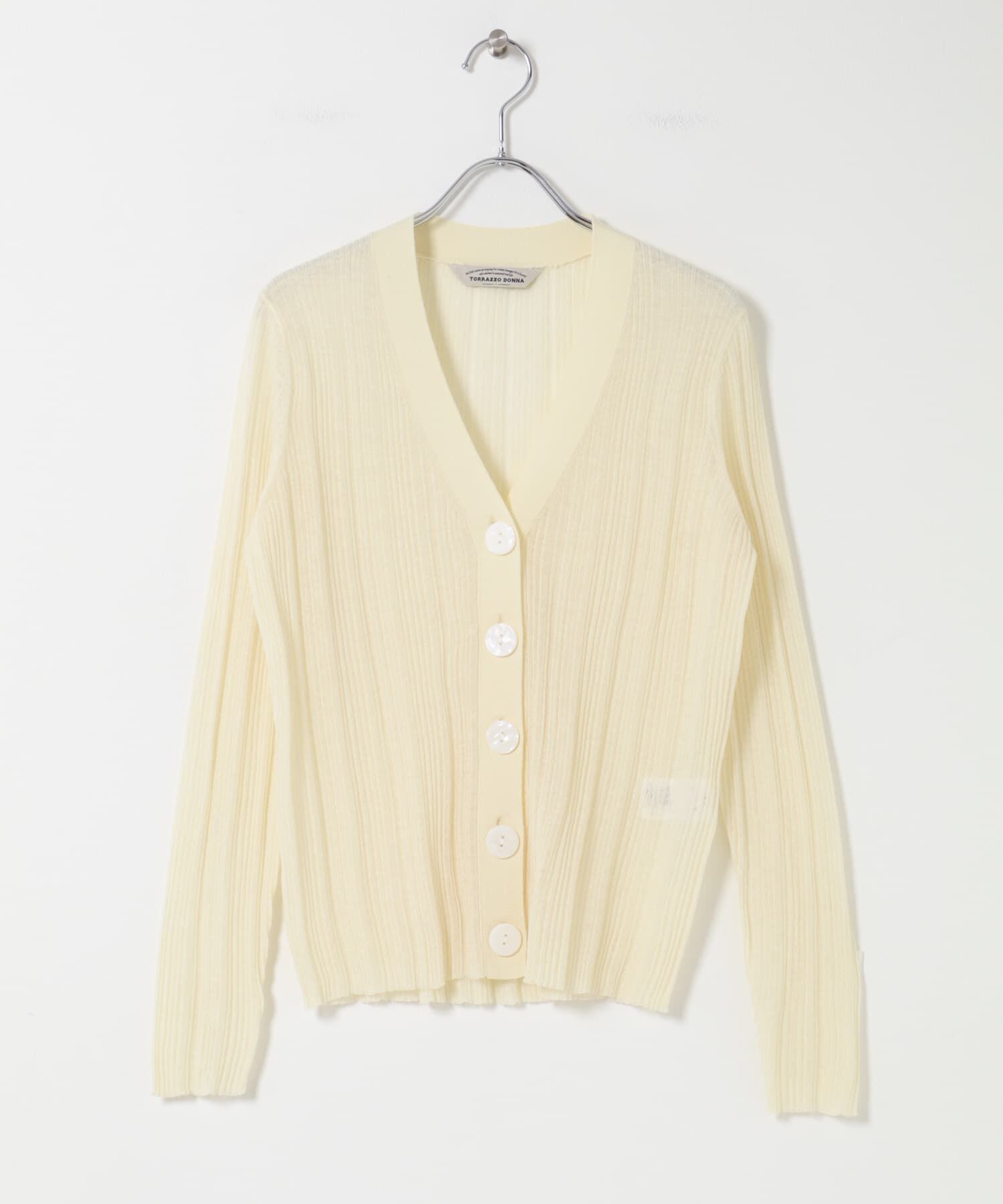 URBAN RESEARCH ROSSO「Torrazzo Donna　COOL TOUCH V-NECK KNIT」|カーディガン|アイボリー