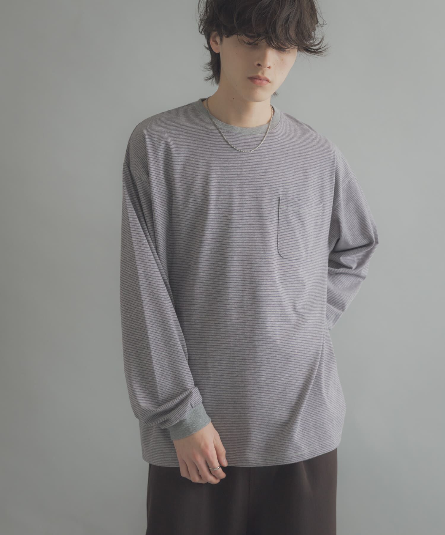 SENSE OF PLACE by URBAN RESEARCH「ピンボーダーロングスリーブTシャツ」|Tシャツ・カットソー|