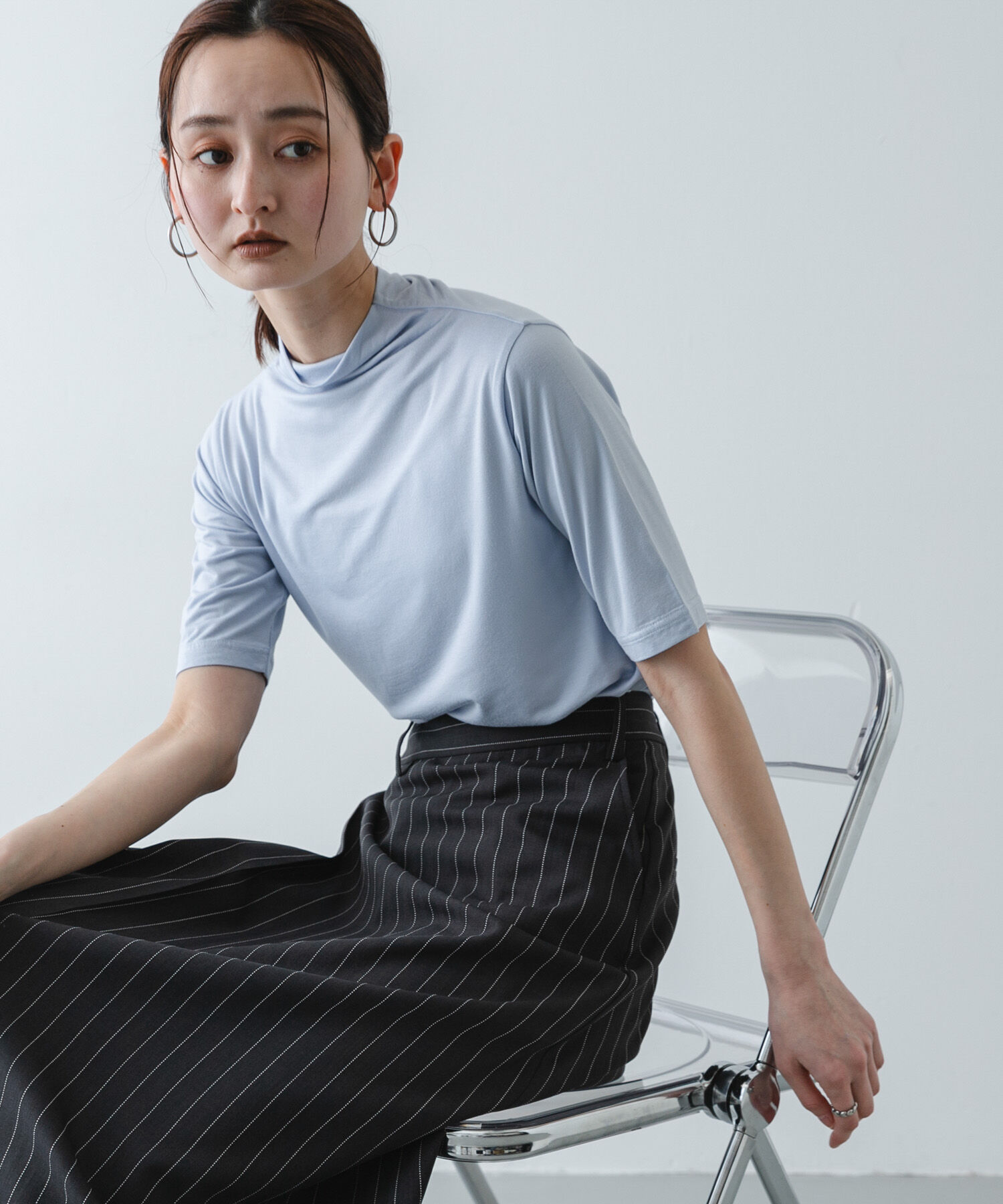 SENSE OF PLACE by URBAN RESEARCH「ソフトハイネックTシャツ(半袖)」|Tシャツ・カットソー|ブルー
