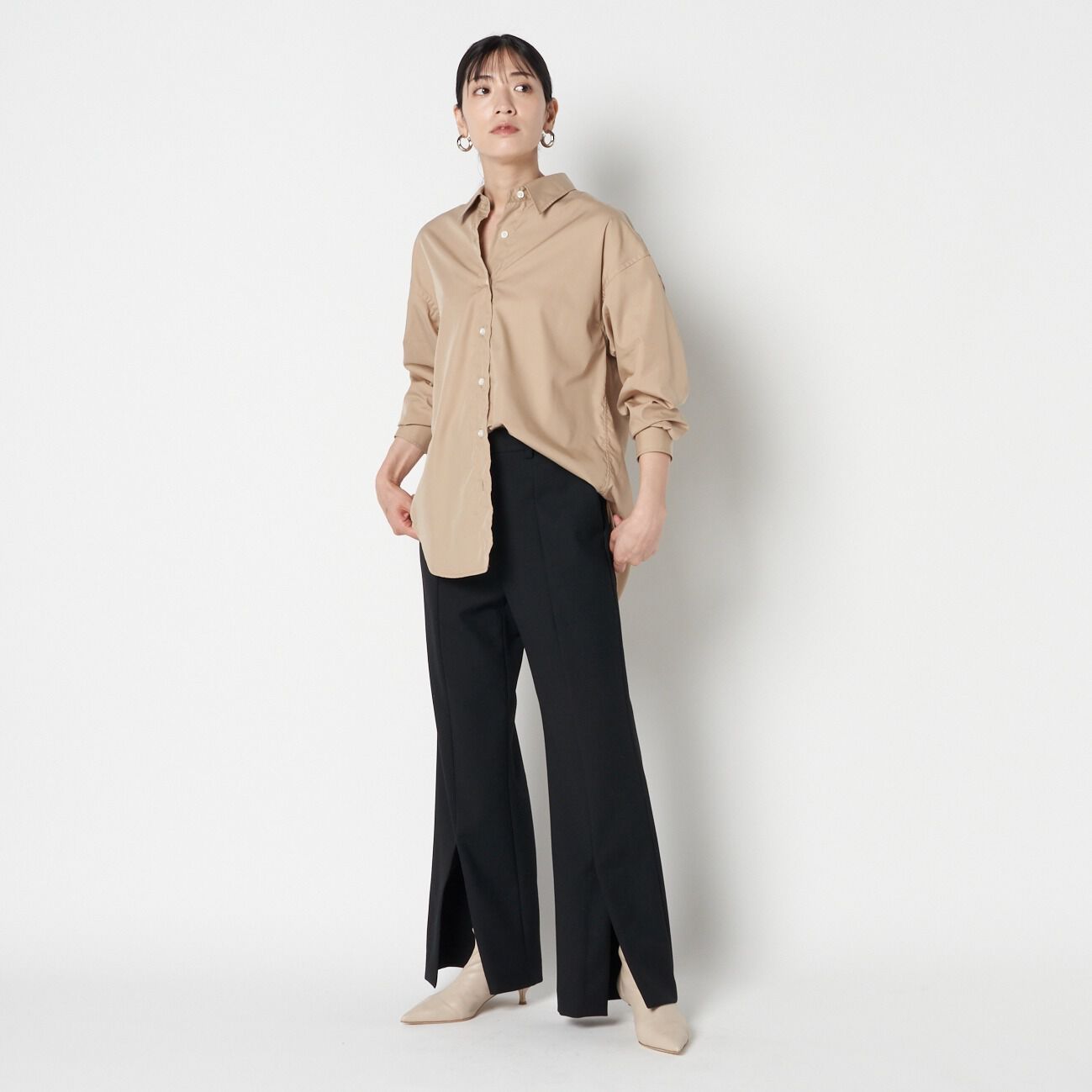 HELIOPOLE「HELIOPOLE WOOL FLARE PANTS」|チノ|