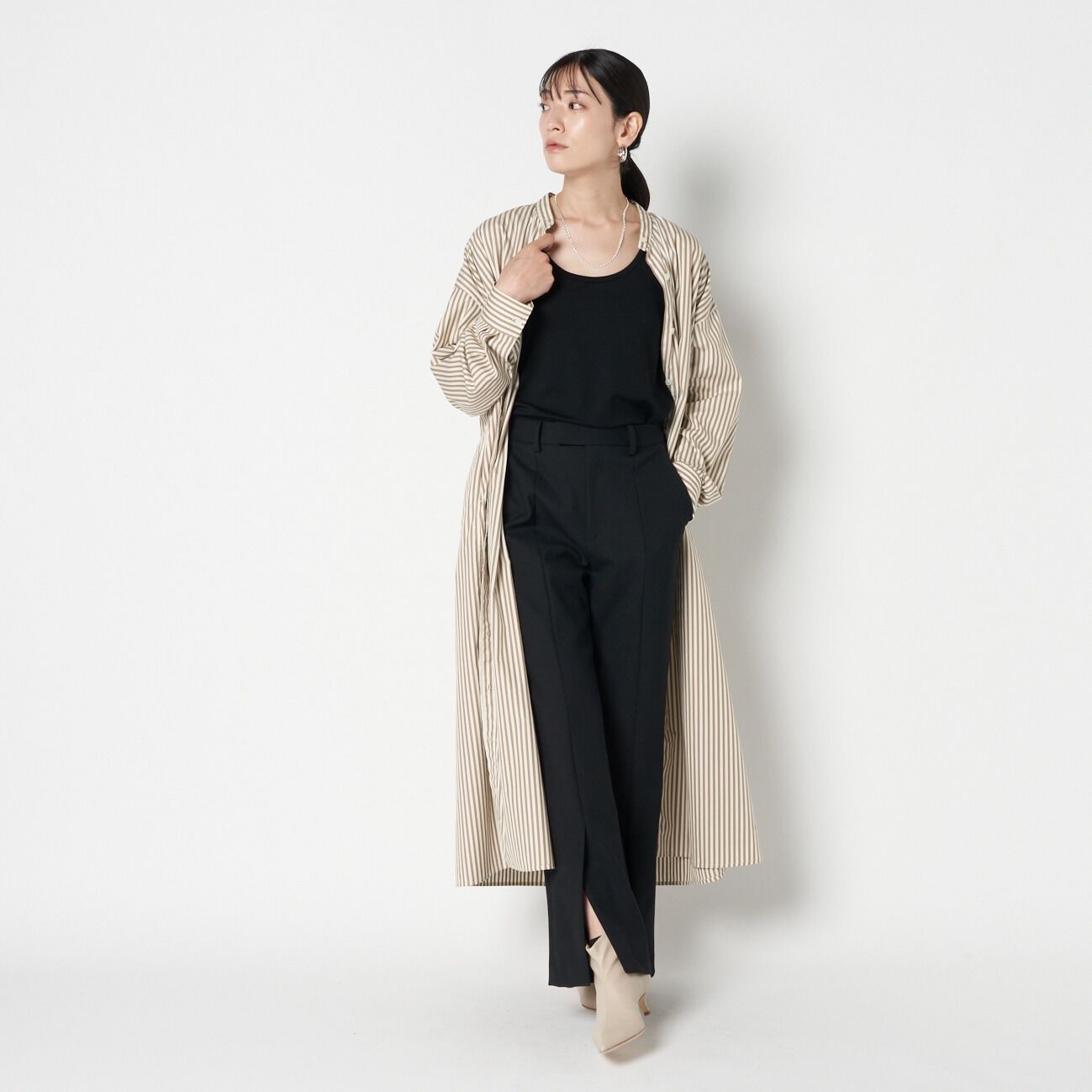 HELIOPOLE「HELIOPOLE WOOL FLARE PANTS」|チノ|