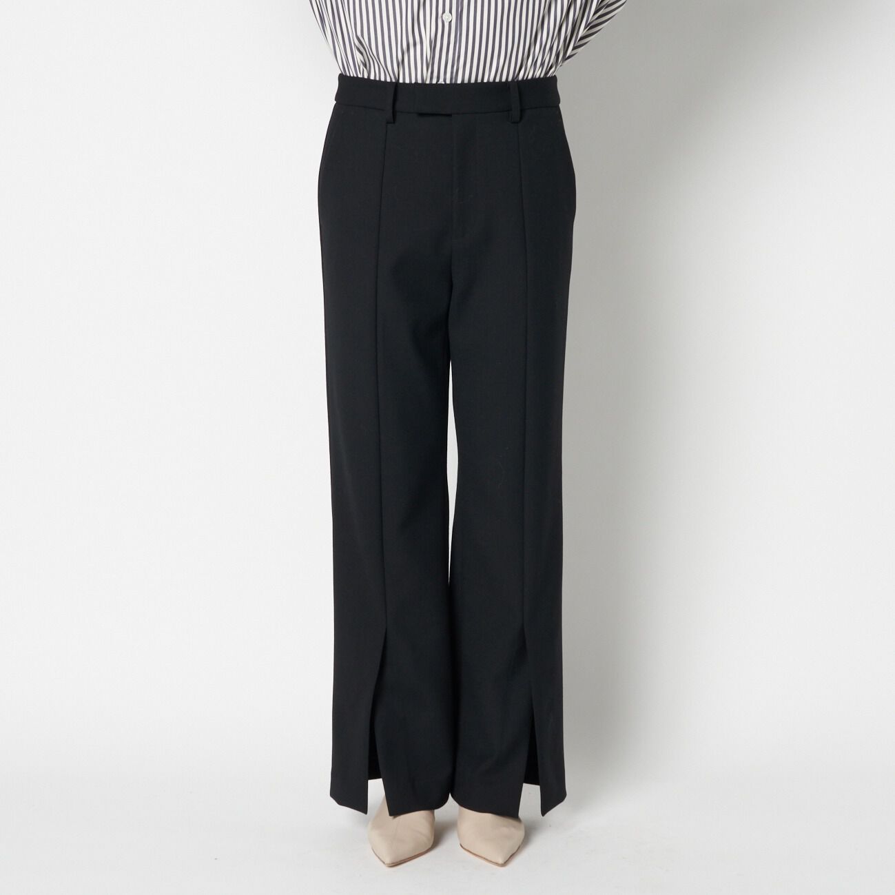 HELIOPOLE「HELIOPOLE WOOL FLARE PANTS」|チノ|