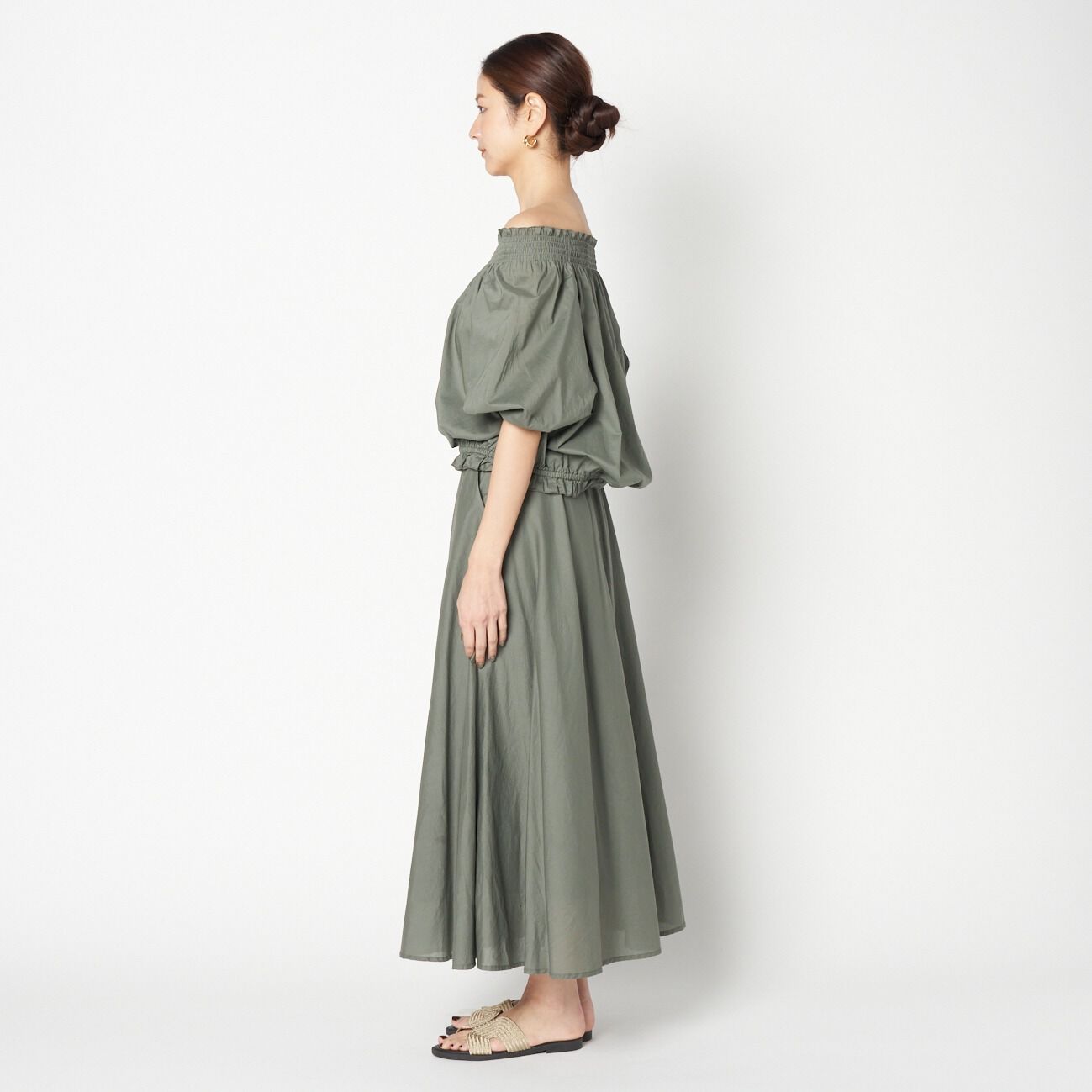 HELIOPOLE「HELIOPOLE COTTON LAWN OFF SHOULDER BLOUSE」|シャツ・ブラウス|