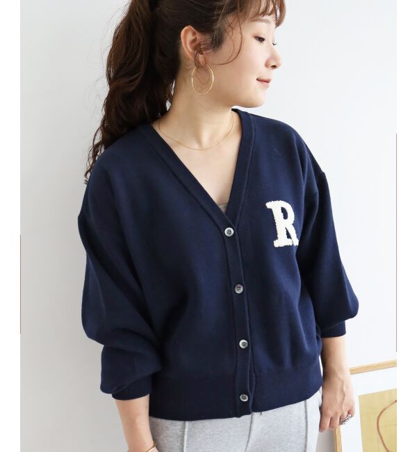  「★再入荷《手洗い可能》サガラ刺繍Vカーディガン」|カーディガン|