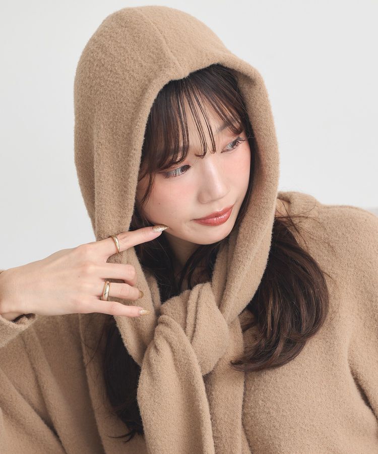 earth music&ecology「パウダーシャギーフーディーマフラー」|マフラー|