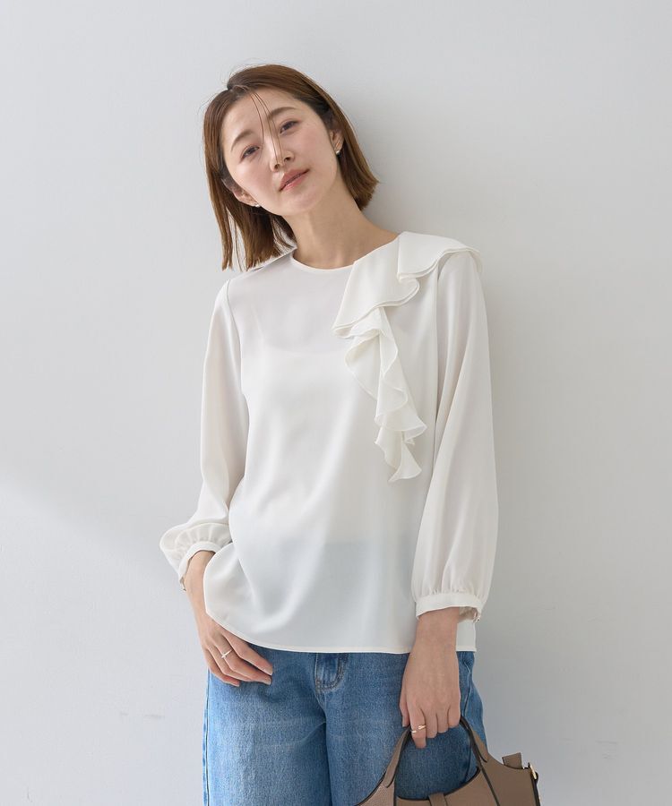 YECCA VECCA「アシメラッフルブラウス」|シャツ・ブラウス|