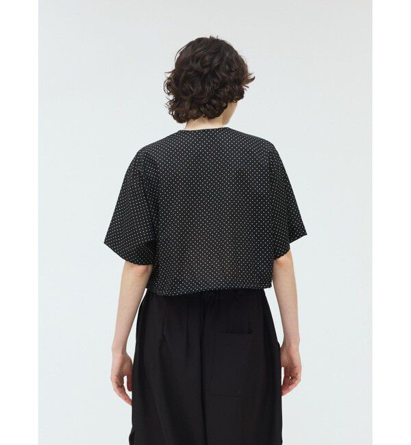 mizuiro ind「mizuiro ind ドットドローストリングシャツ」|シャツ・ブラウス|