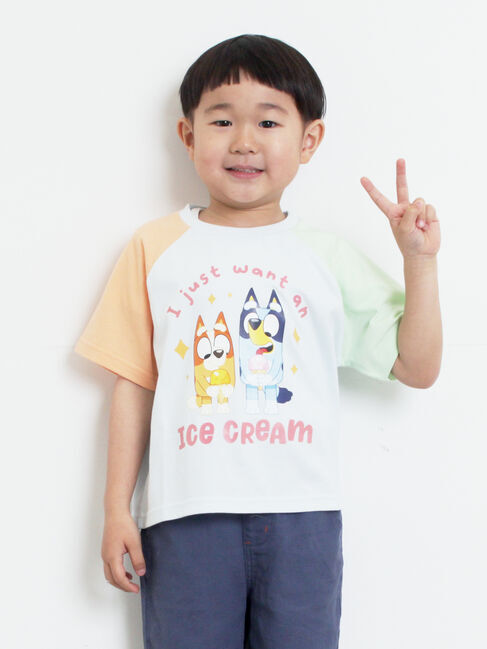 Samansa Mos2 Lagom「【ブルーイ】配色ラグランプリントTシャツ」|Tシャツ・カットソー|