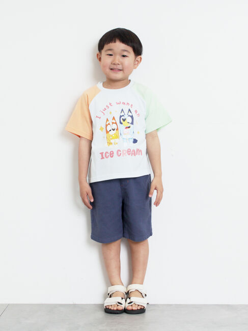Samansa Mos2 Lagom「【ブルーイ】配色ラグランプリントTシャツ」|Tシャツ・カットソー|